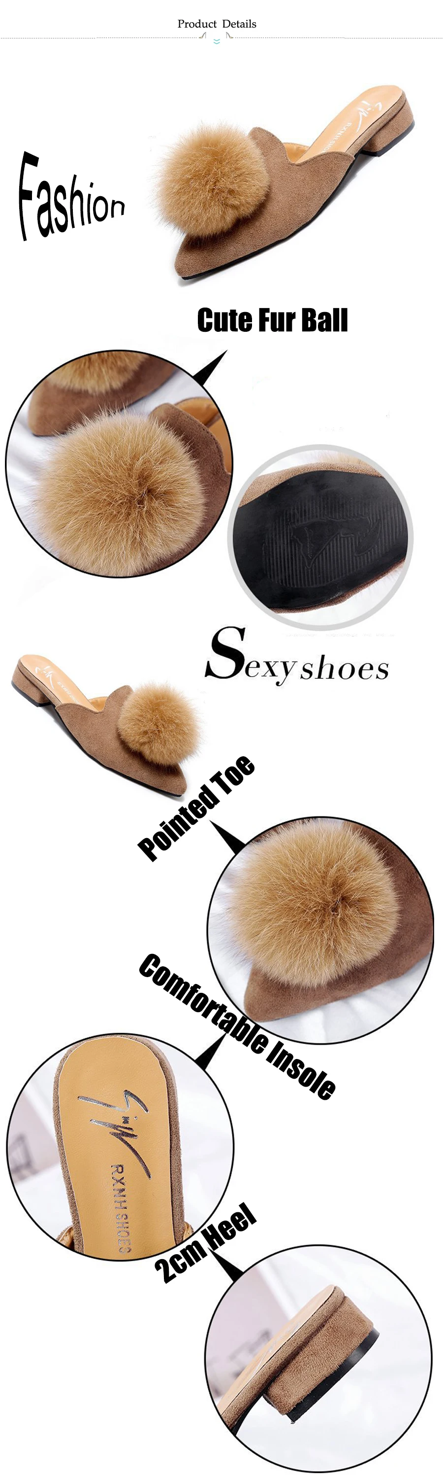 Gtime/модные женские тапочки; зимние шлепанцы без задника с искусственным мехом; милые женские теплые плюшевые слипоны; повседневная обувь на каблуке; женские Вьетнамки; SE549