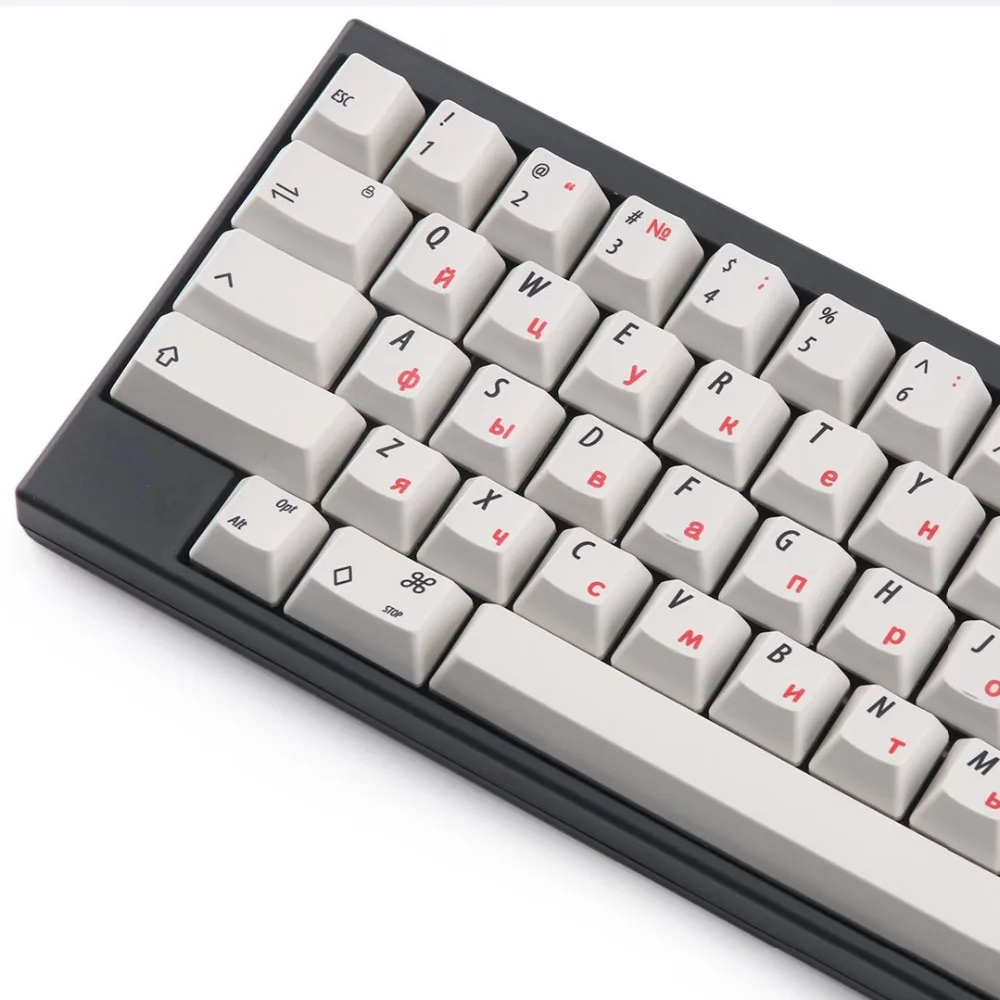 Электростатический емкостный EC светильник серый русский Keycaps Dye-sub 60 клавиш совместим с HHKB клавиатурой