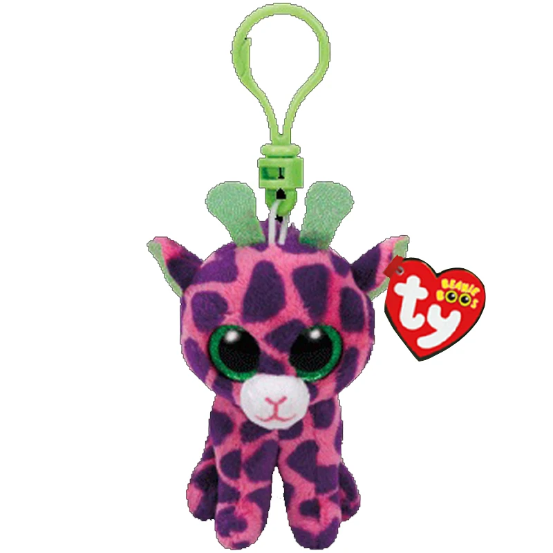 Ty Beanie Boos Big Eyes Plush Purple giraffes Keychain Toy Doll TY Baby