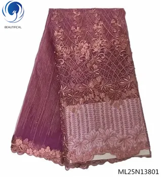 

BEAUTIFICAL net lace fabric french african lace fabrics high quality wedding fabric 2019 flowers designs 5yards/lot ML25N138