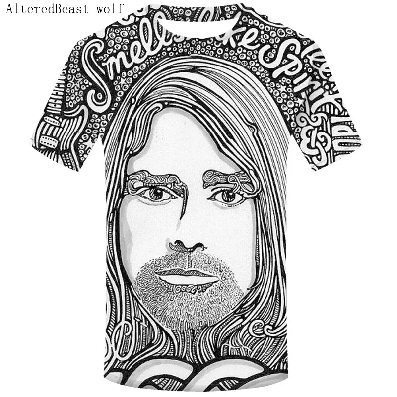 Мужская футболка Nirvana Kurt Cobain, Harajuku Song, лирика, принт в рамке, рок-звук, мужская летняя одежда, негабаритная футболка