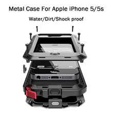 For Apple iPhone 5S Aluminum Metal Heavy Duty Waterproof Drop Resistance Full Protection Metal Shell Cover Case For iPhone 5