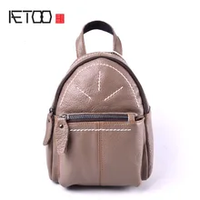 AETOO Retro first layer of leather mini shoulder bag leather female bag orginal design mini small backpack girls travel bags