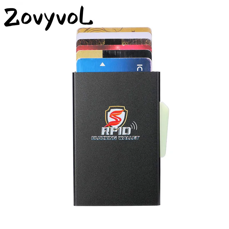 

ZOVYVOL 2019 NEW Aluminum Card Holder Back Pocket Smart Wallet RFID Blocking Slim Metal Wallet Automatic Credit Card Coin Purse