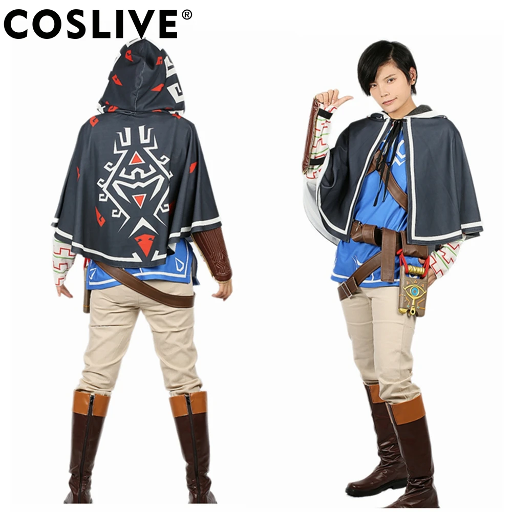 Coslive The Legend of Zelda Breath of the Wild Link Cosplay Halloween Costume with Props Adult Fancy Dress Coslive