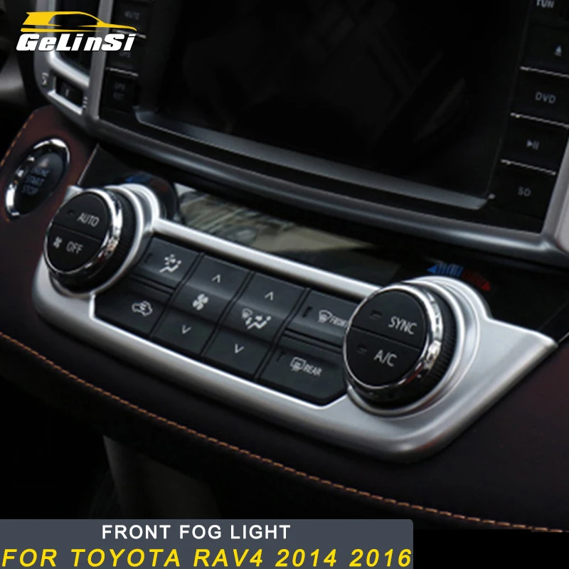 

Gelinsi For Toyota RAV4 2016 Car Styling A/C Air Conditioner Button Switch Panel Cover Trim Frame Sticker Interior Accessories