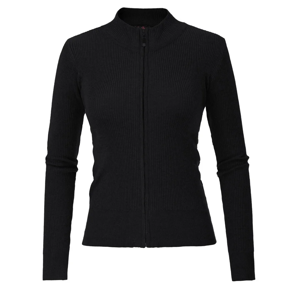 Very best  Cardigan Sweater Autumn Coat Casual Solid Crew Neck Zipper Spring Leisure Stand Collar Women Ladies