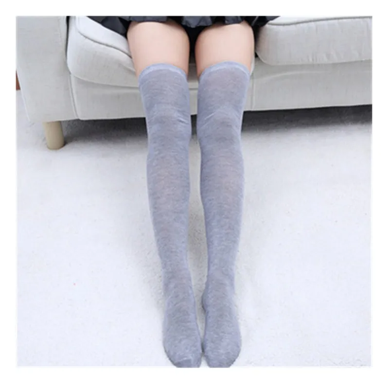 2018 Sexy Knee Socks Warm Stocking Cotton Thigh High Women's Stockings Knee High Socks Women Solid Color Female Boots Stockings