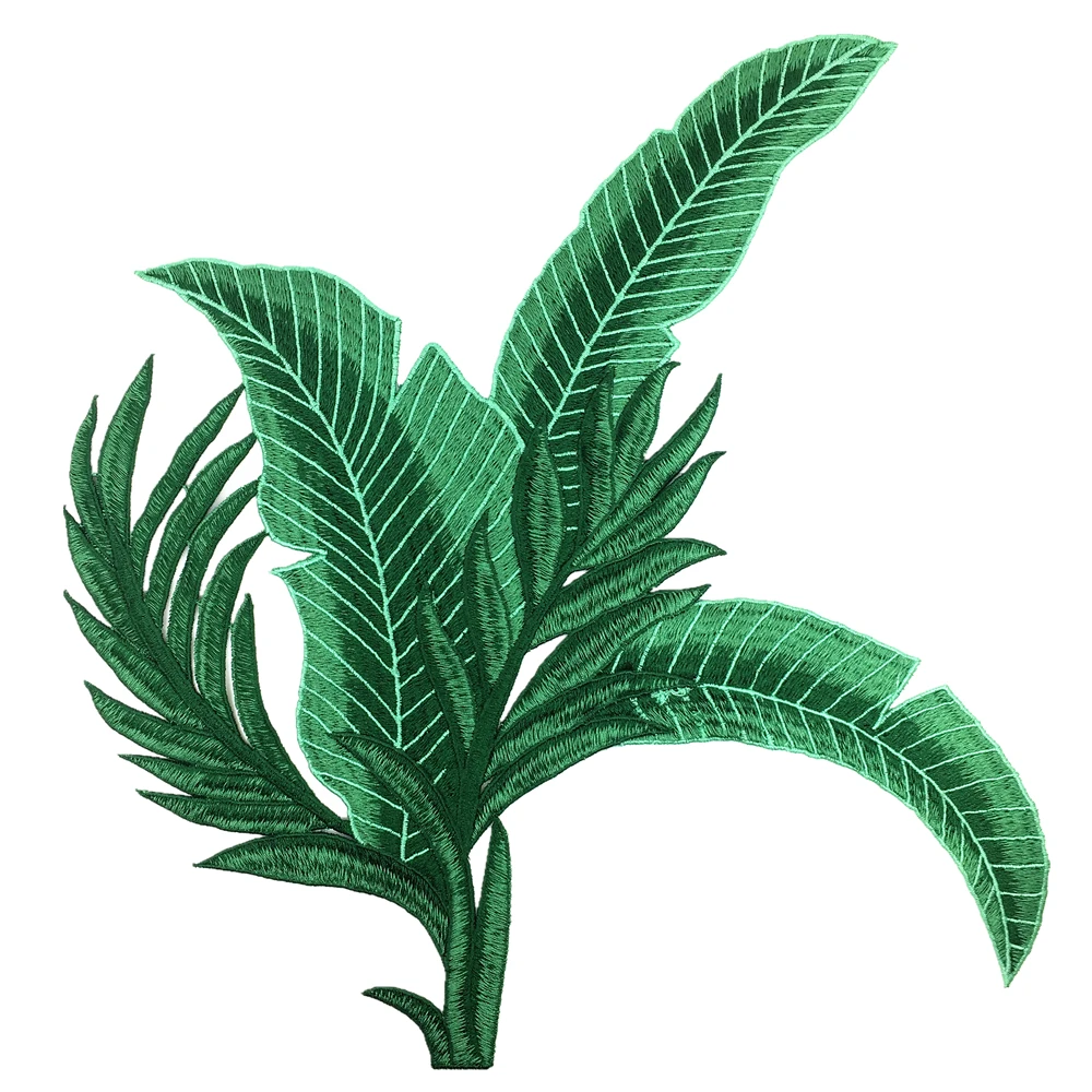 Large banana leaf embroidery patch plantain leaves patches plant