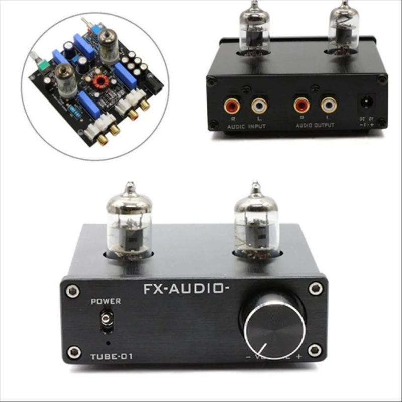 DC12V 1A FX-аудио трубки-01 Desktop предусилитель ламповый усилитель wi-fi 6J1 TUBE Preamp Amp