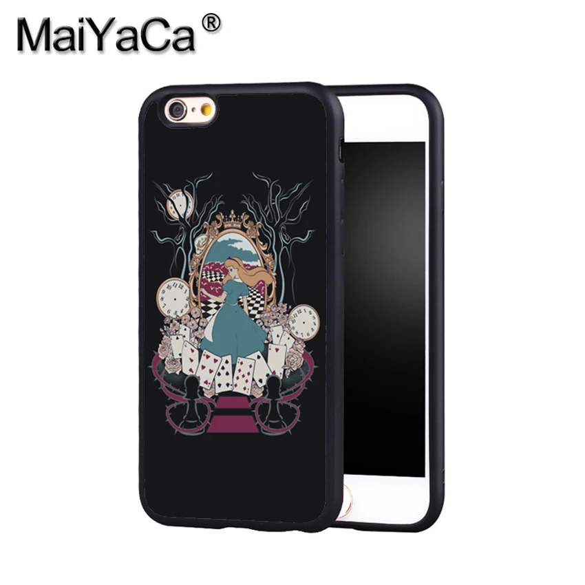 MaiYaCa Алиса в стране чудес Телефон чехол для Iphone X 8 6 S плюс 7 Plus 5 5S 5C 4S SE Принт мягкий