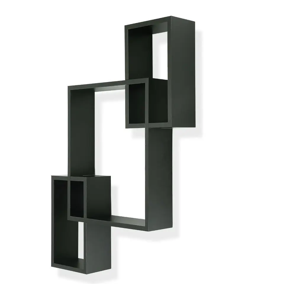 3 Cubos Cajas De Interseccion Estante De Pared Hogar Deco Almacenamiento De Pared Estantes De Montaje Negro Aliexpress