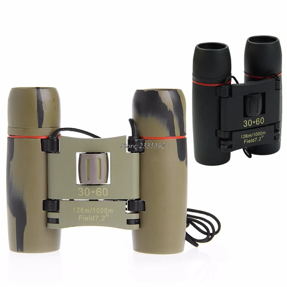 يوم للرؤية الليلية 30 × 60 تكبير السفر في الهواء الطلق للطي مناظير تلسكوب + حالة # A