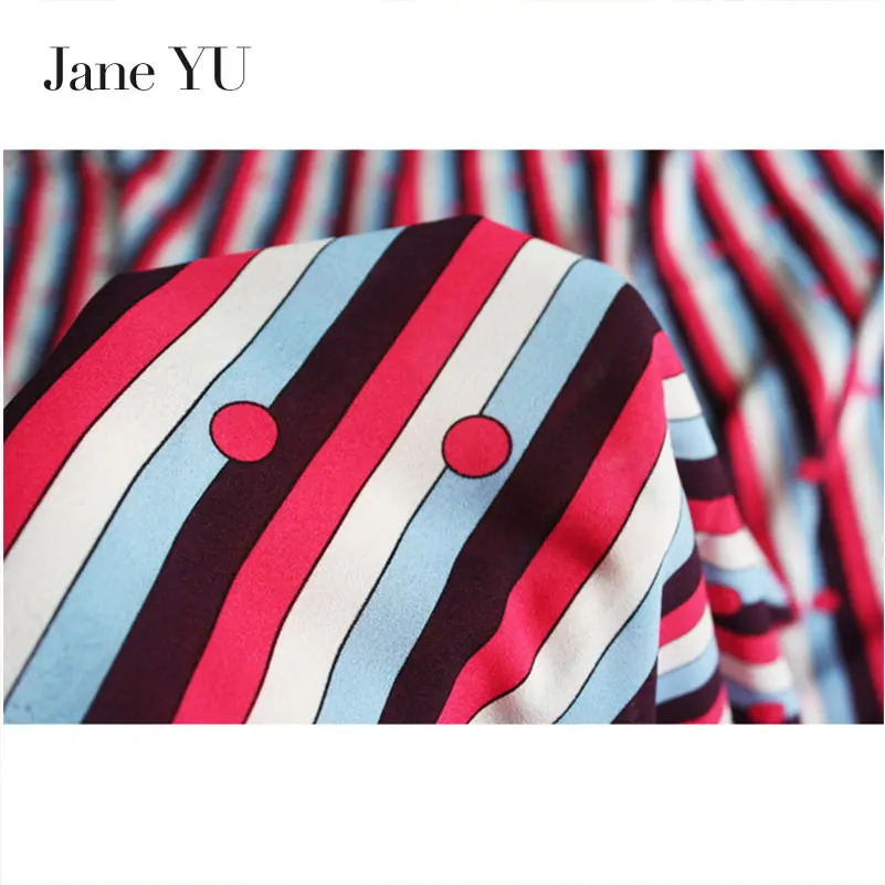 Высококачественная шифоновая юбка Jane YU из искусственного хлопка в полоску с