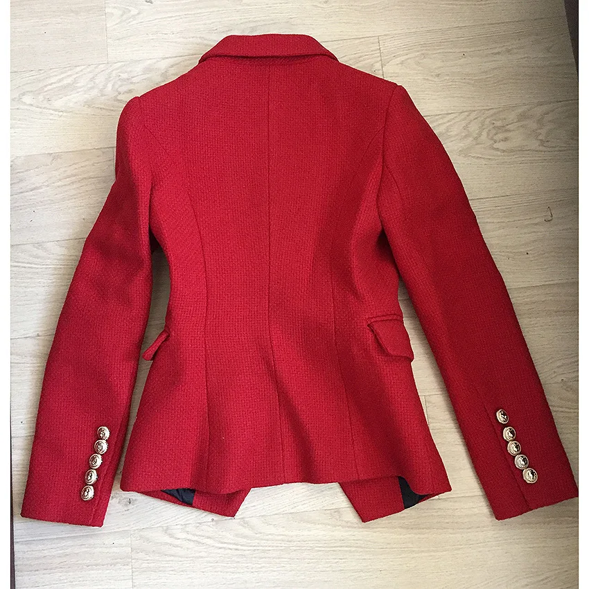 Fashion Red Suit Jacket Women Blazer New Autumn Winter Double Breasted Slim Female Jacket Elegant Long Sleeve Tweed Blazer Fashion Red Suit Jacket Women Blazer New Autumn Winter Double Breasted Slim Female Jacket Elegant Long Sleeve Tweed Blazer