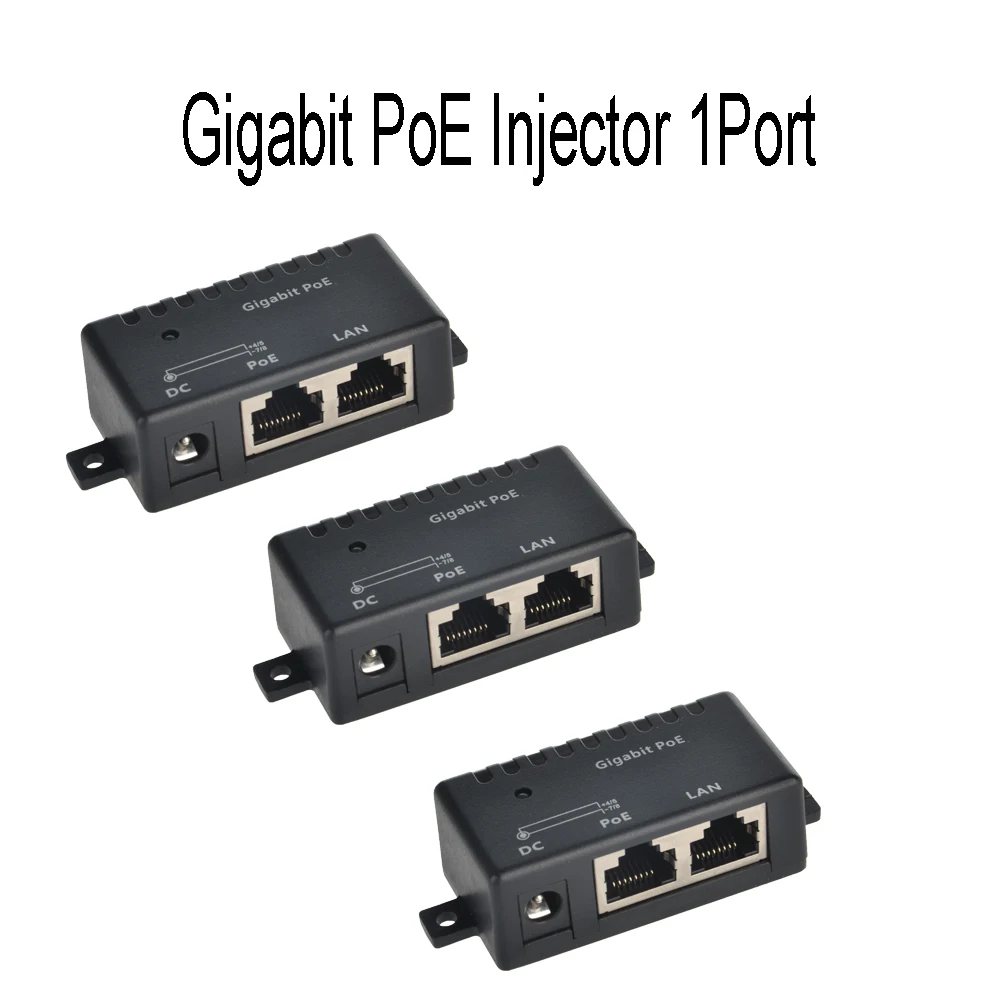 

10/100/1000 1 Port Gigabit Wall Mount Power over Ethernet PoE Injector 12volt to 57volt DC input -Power Supply NOT Included