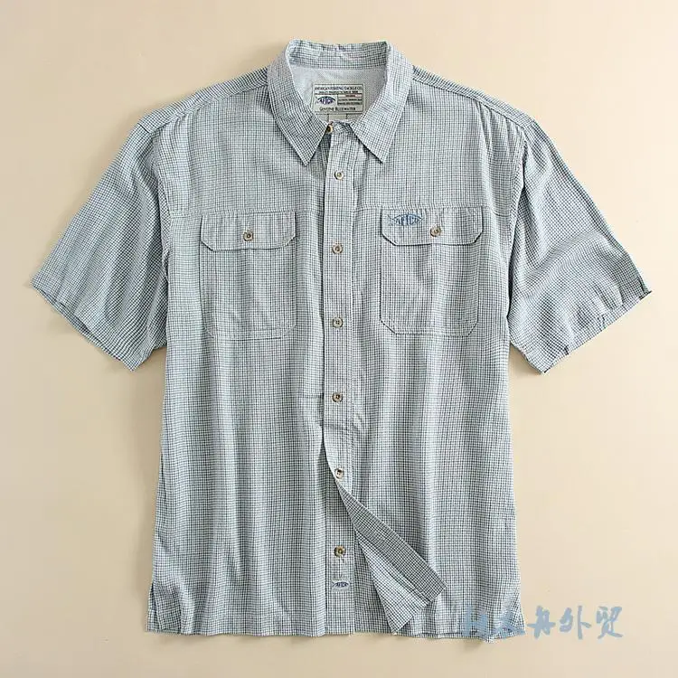 

2017 Summer Men Fishing Shirt Outdoor Plaid Shirt Fishing Clothing Hiking Shirt Breathable Fishing Shirts Fast Dry Size L-XXL