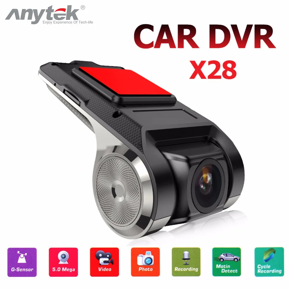 Anytek X28 Автомобильный dvr камера видеорегистратор DVRs ADAS FHD 720 P Авто Цифровой Видео регистраторы видеокамера g-сенсор 150 градусов тире Cam