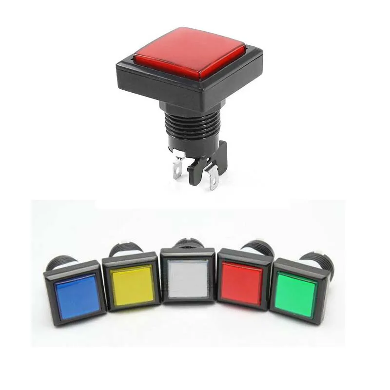 1pc 1pc BL 33*33mm 2Pin Red/Green/ Yellow/White/Blue Momentary SPST