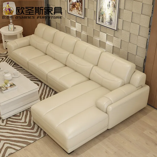 New Model L Shaped Modern Italy Genuine Real Leather Sectional New Model L Shaped Modern Italy Genuine Real Leather Sectional Latest Corner Furniture Living Room Sofa Set 120
