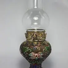Замысловатый китайский старый стиль ручная работа клуазоне цветы масляная лампа(цвет случайно отправить