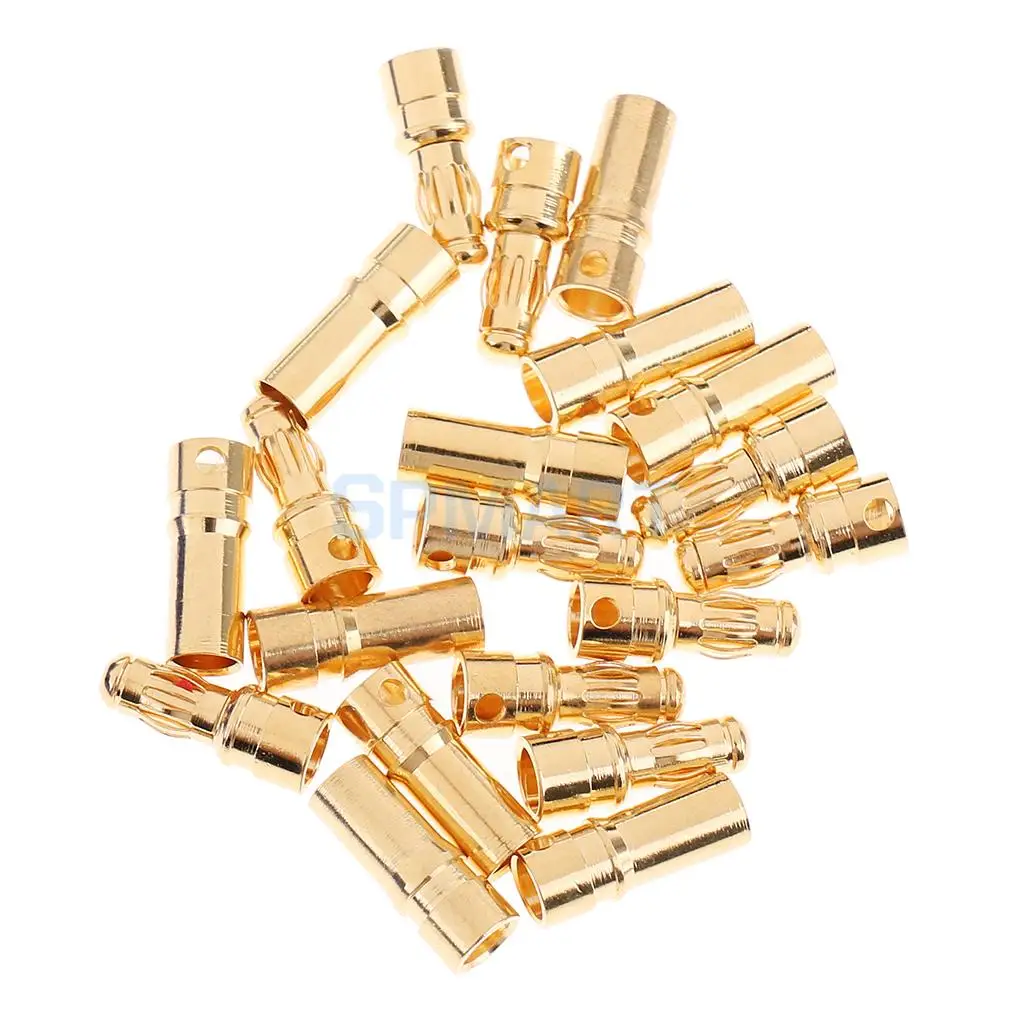 20pcs Gold-plated Banana Plug Bullet Connector 3.5mm for ESC Motor Battery