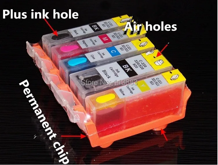 PGI-525 CLI 526 refillable ink cartridge for canon PIXMA IP4850 IP4950 IX6550 MG5150 MG5250 MG5350 MX715 MX885 MX895 printer