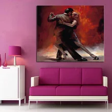 100%Handpainted Pictures Lover Tango Dance Modern Abstract Wall Art Oil Painting On Canvas For Home Decoration