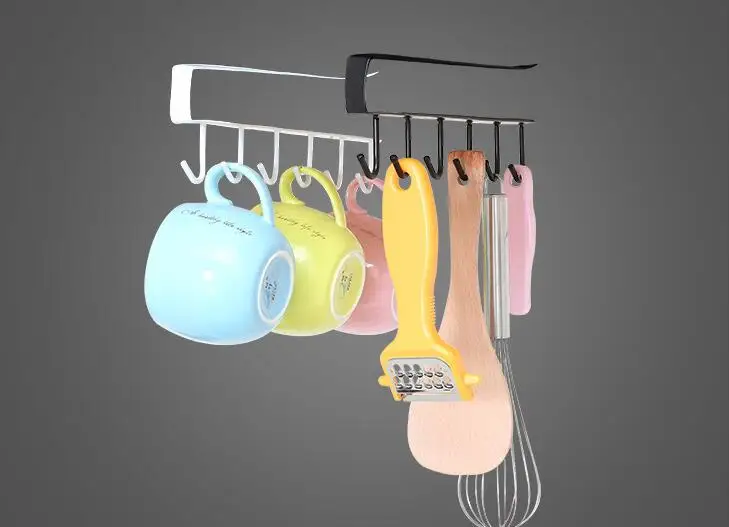 

1PC Iron Hanging Hooks Kitchen Cabinet Tissue Storage Rack Cupboard Cup Cooker Towel Storage Holder Dish Hanger Shelf OK 0822