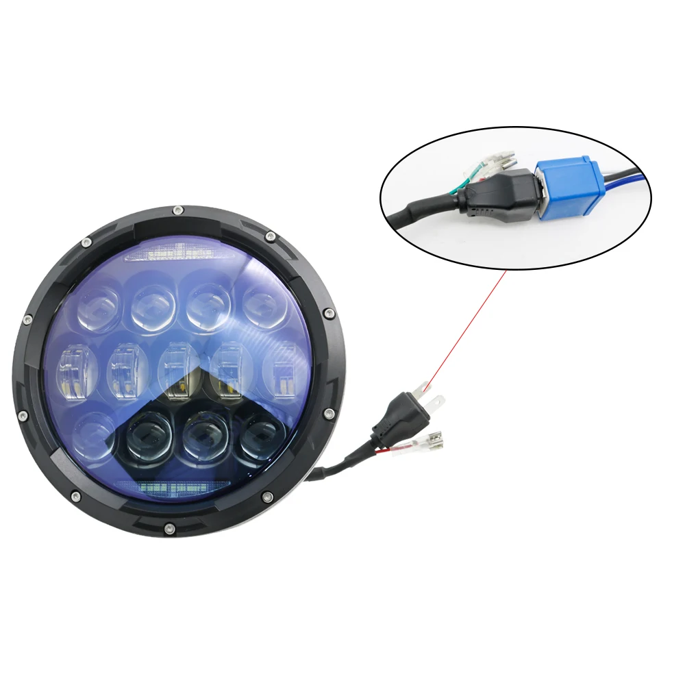New Design For Land Rover 7 Inch Projector Daymaker Headlights Set with DRLAmber Turn Signal for Jeep Wrangler 97-2017 JK TJ LJ (39)