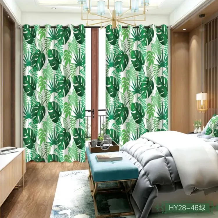 

Leaves Window 3D Curtain Living Room Modern Home Goods Window Treatments Polyester Printed 3d Curtains For Bedroom