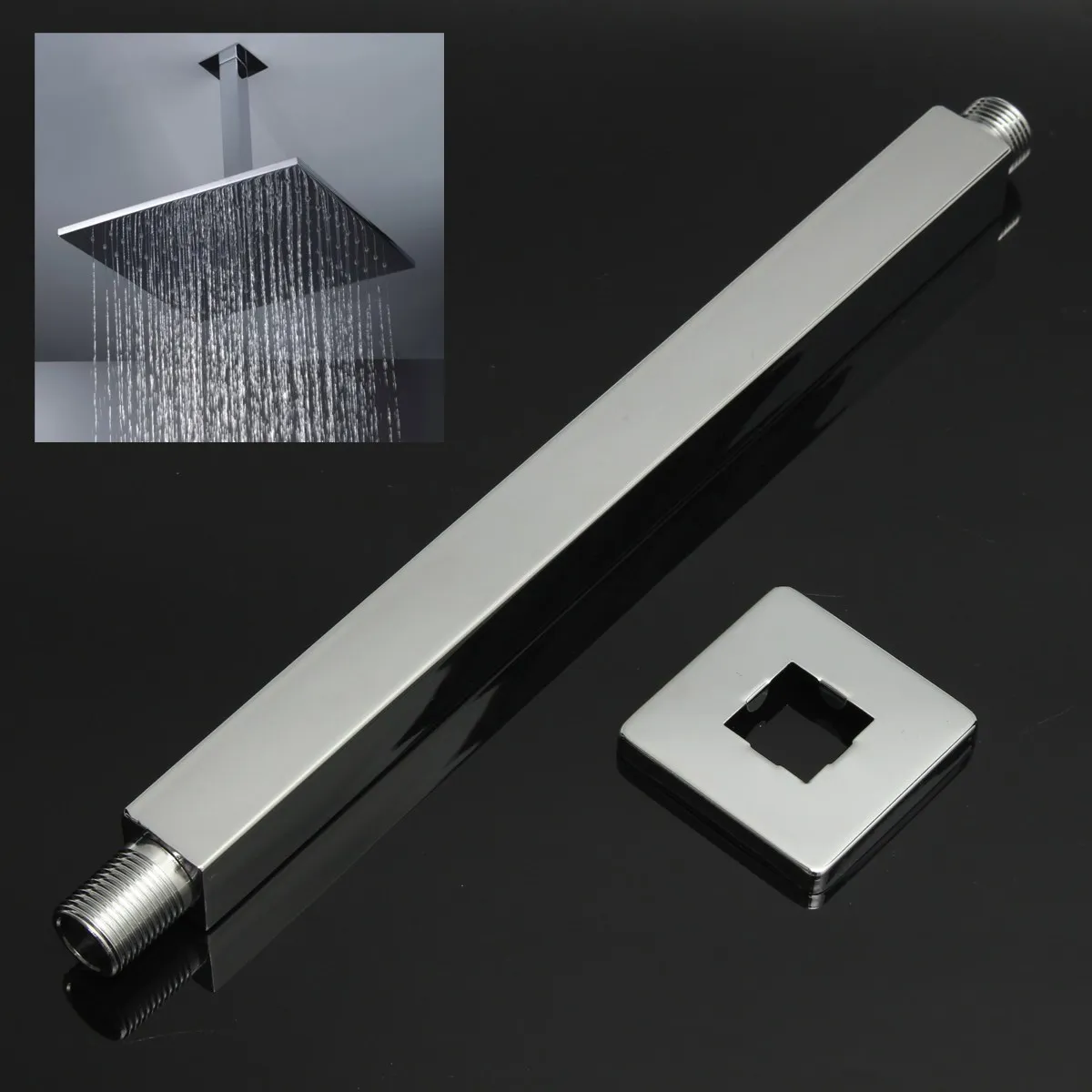 34cm Brass Bathroom Square Wall Mounted Shower Extension Arm For Rain