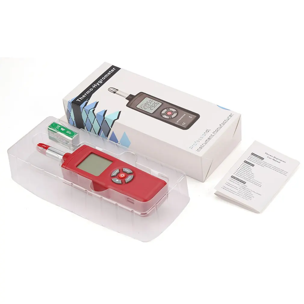 

Digital LCD Thermometer Hygrometer Temperature & Humidity Meter Psychrometer Wet Bulb Dew Point Temperature Detector