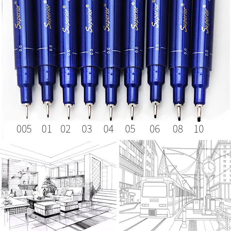 

9 pcs/lotdrawing sketch cartoon Art marker pen Waterproof Anime Comic Pigment Liner gel Pen School Supplies Stationery 2504