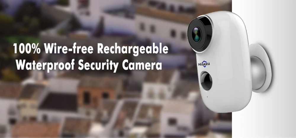 Hiseeu C10 Беспроводная ip-камера, перезаряжаемая батарея, CCTV камера безопасности, PIR водонепроницаемый датчик движения, приложение для просмотра безопасности