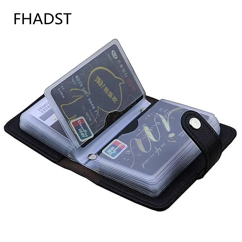

2019 New PU Leather Function 24 Bits Card Case Business Card Holder Men Women Credit Passport Card Bag ID Passport Card Wallet