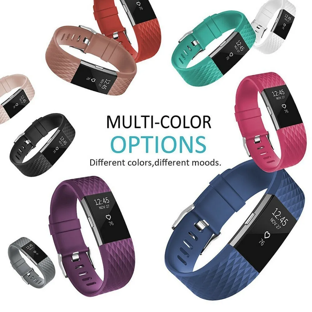 

Coolaxy 3D Straps For Fitbit Charge 2 Band Silicone Replacement Loop Watch Bracelet For Fitbit Charge2 Band Wristband Strap