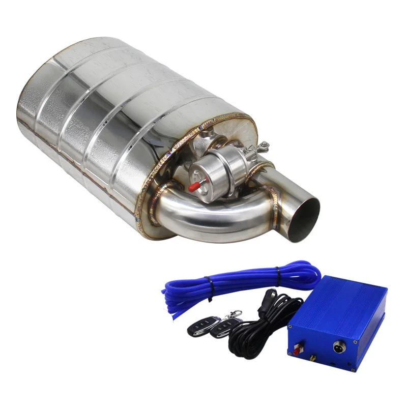 

2.5" Inlet Weld On Single Electric Exhaust Muffler With Wireless Remote Controller Switch/Dump Valve Electric Exhaust Cutout