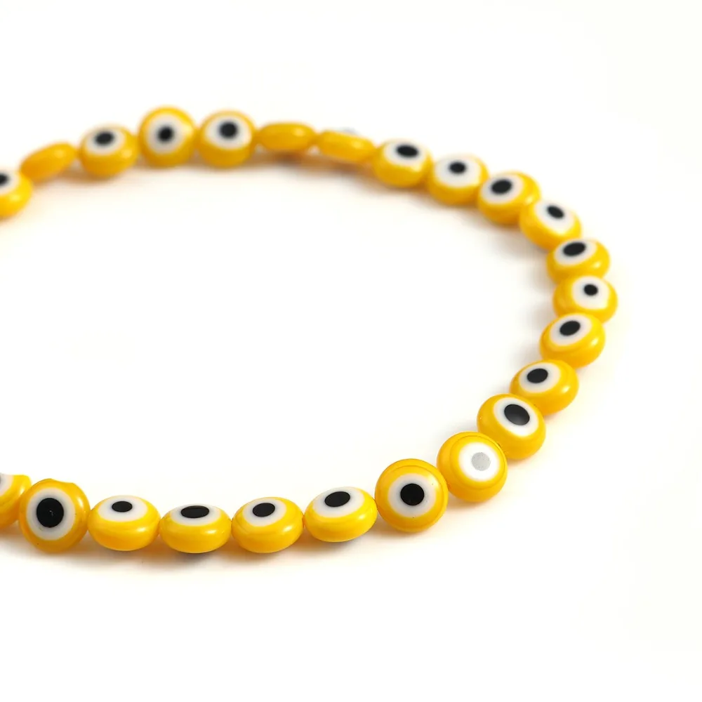 

DoreenBeads Lampwork Glass Beads Round White & Red Colorful Evil Eye About 8mm Dia, Hole: Approx 0.5mm, 40.5cm long, 1 Strand