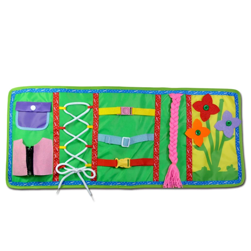 

Busy Boards Educational Toys Zipper Lacing Toys Basic Dressing Game Baby Montessori Life Skills Learning Books Bizybord Toys