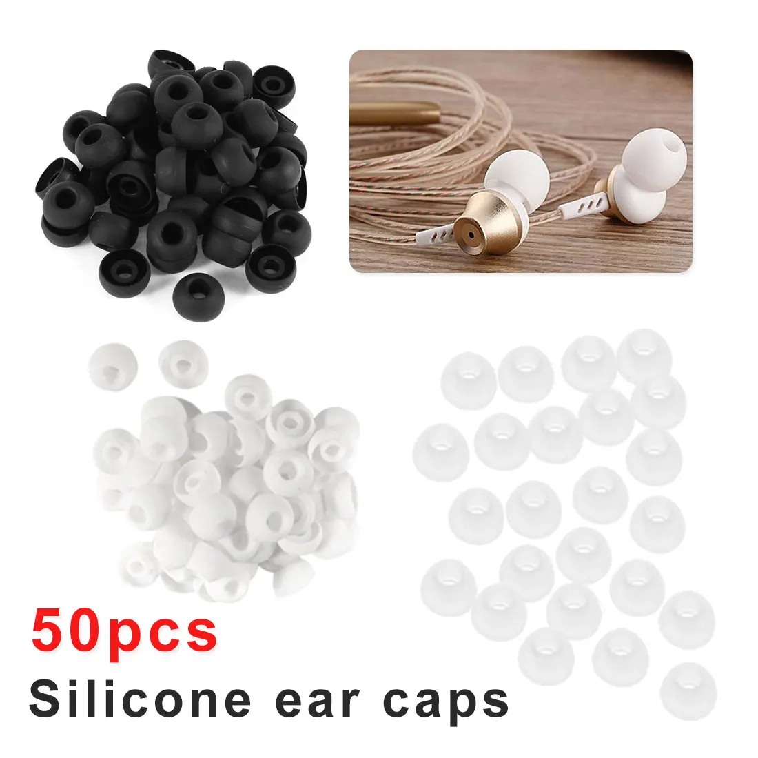 

Accessories Telephone 50pcs/lot Soft Silicon Ear Tip Cover Replacement Earbud Covers For In-Ear Headphones Earphones
