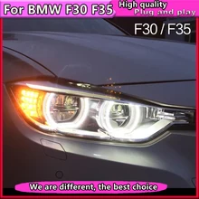 Автомобиль Стайлинг для BMW 316i 320i 328 335 фары 2013- светодиодные фары LED Ангел глаза фар сборки