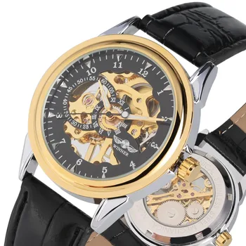 

Luxury Top Brand Mechanical Watch Men Women Automatic Hand Winding Skeleton Wrist Watch Steampunk Timepieces Clock uhren herren