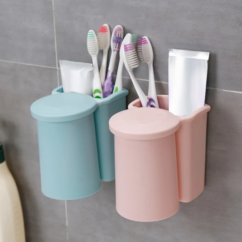 Магнитный набор для ванной комнаты, держатель для зубной щетки на присоске с чашкой для мытья, висячая стойка для хранения, Семейные