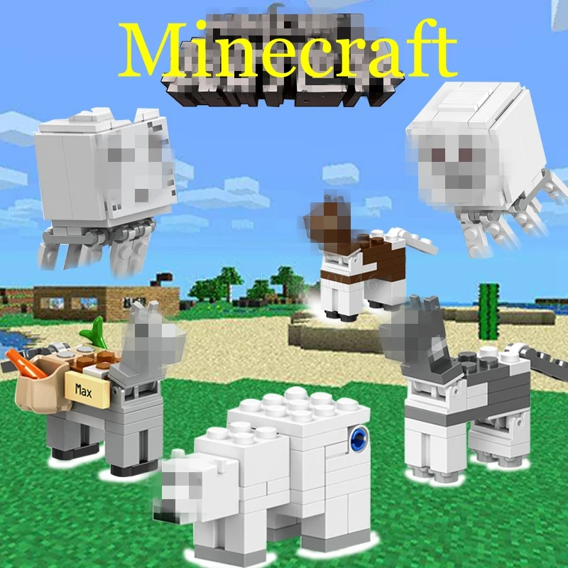 

Legoing Minecraft Action Figures GHAST DONKEY HORSE Buiding Block Toy For Children Legoing Toy Minecraft My World Block Kids