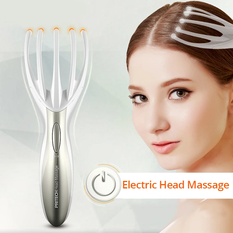 Electric Head Massager Ergonomic 5 Fingers Design Scalp Massage Claw Powered by 2 AAA Batteries