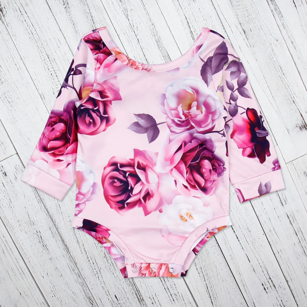 Newborn Girls Romper Casual Pink Baby Clothing Hollow Bow Princess