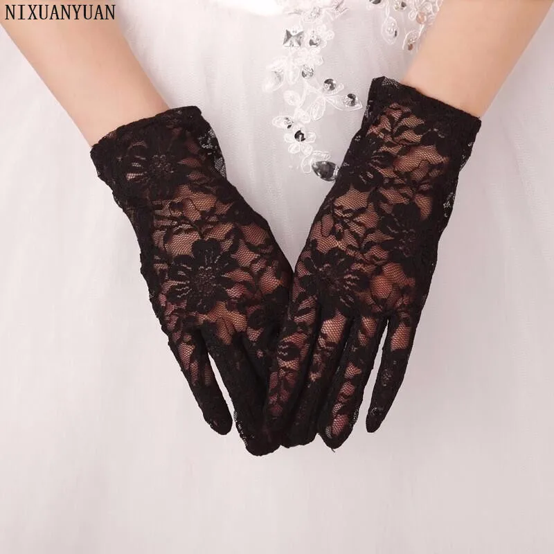 NIXUANYUAN Короткие Свадебные перчатки цвета слоновой кости красный черный палец Свадебные перчатки Guantes de Novia Свадебные аксессуары