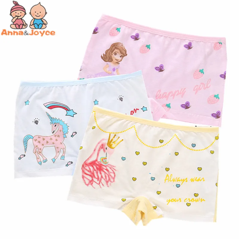 

3pc/set 2018 New Girls Cartoon Boxer Kids Underwear Girl's Cute Underpants Panites Cotton Pants Breathable Clothes