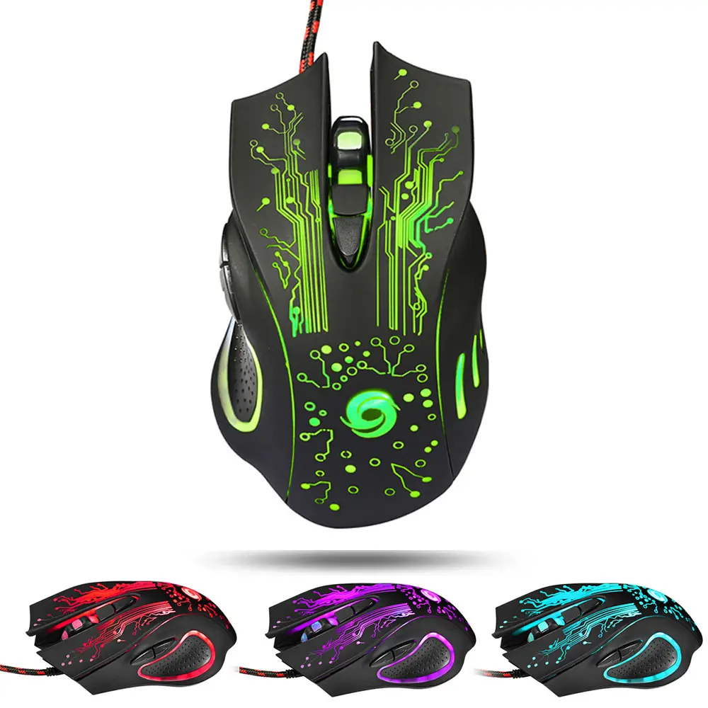 Ingelon USB Gaming Mouse muis Game 3200 DPI 6 Buttons LED Optical Professional LOL Mouser Wired for PC Computer Laptop (1)